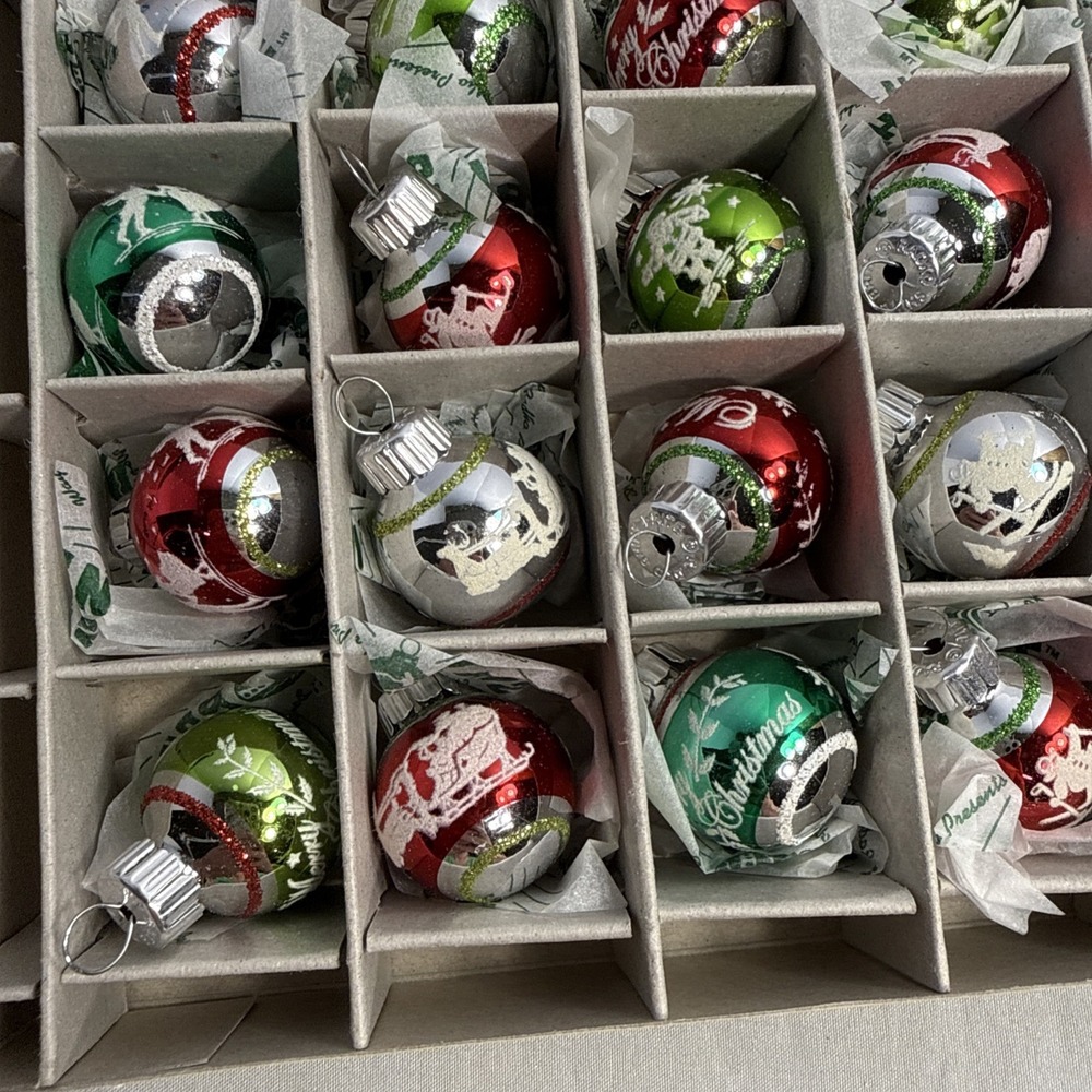 Christopher Radko Shiny Brite 25 Glass Christmas Ornaments Vintage 1940s Design - Picture 5 of 12
